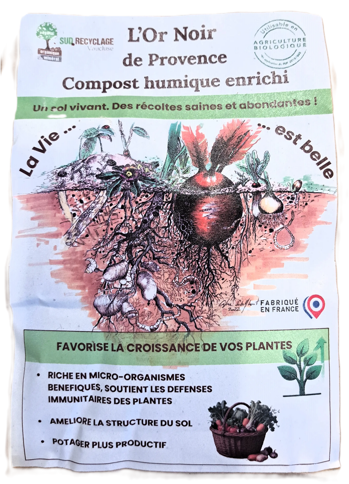 Compost humique enrichi - L’Or Noir de Provence