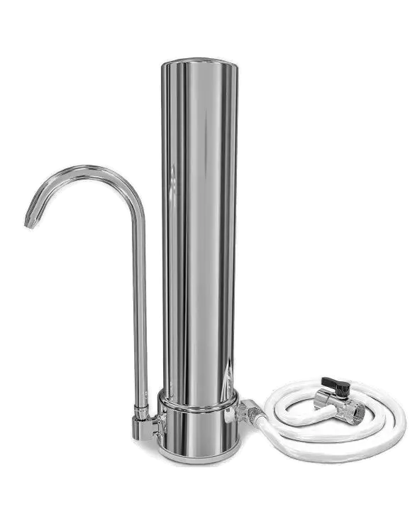 Purificateur d'eau sur évier Aragon Aqua Geyser, corps inox